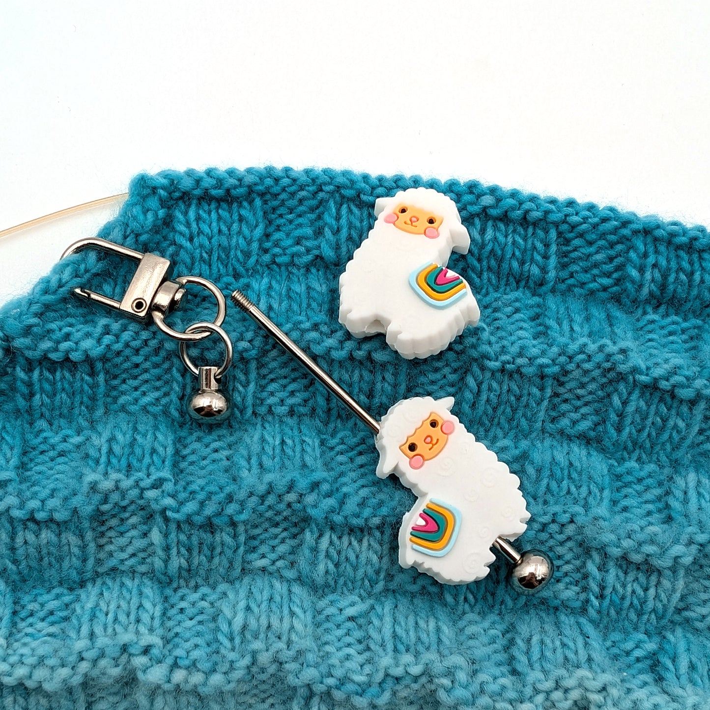 Needle Stoppers and Stopper Keeper Set - Alpacas