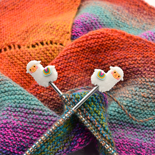 Needle Stoppers and Stopper Keeper Set - Alpacas