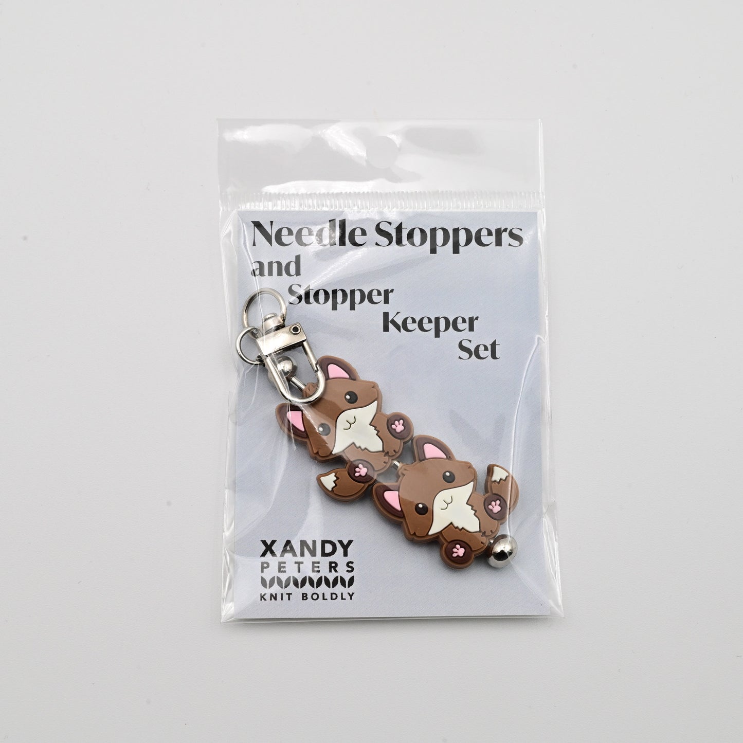 Needle Stoppers and Stopper Keeper Set - Fox Paws