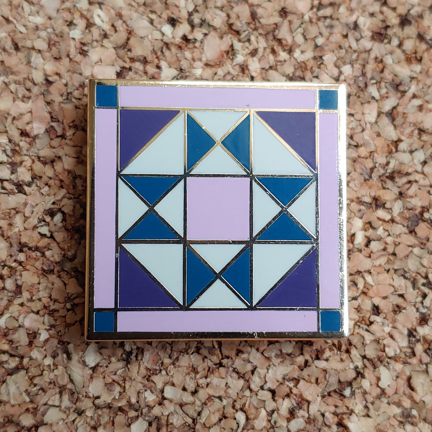 Quilt Star Block Enamel Pin - Classic