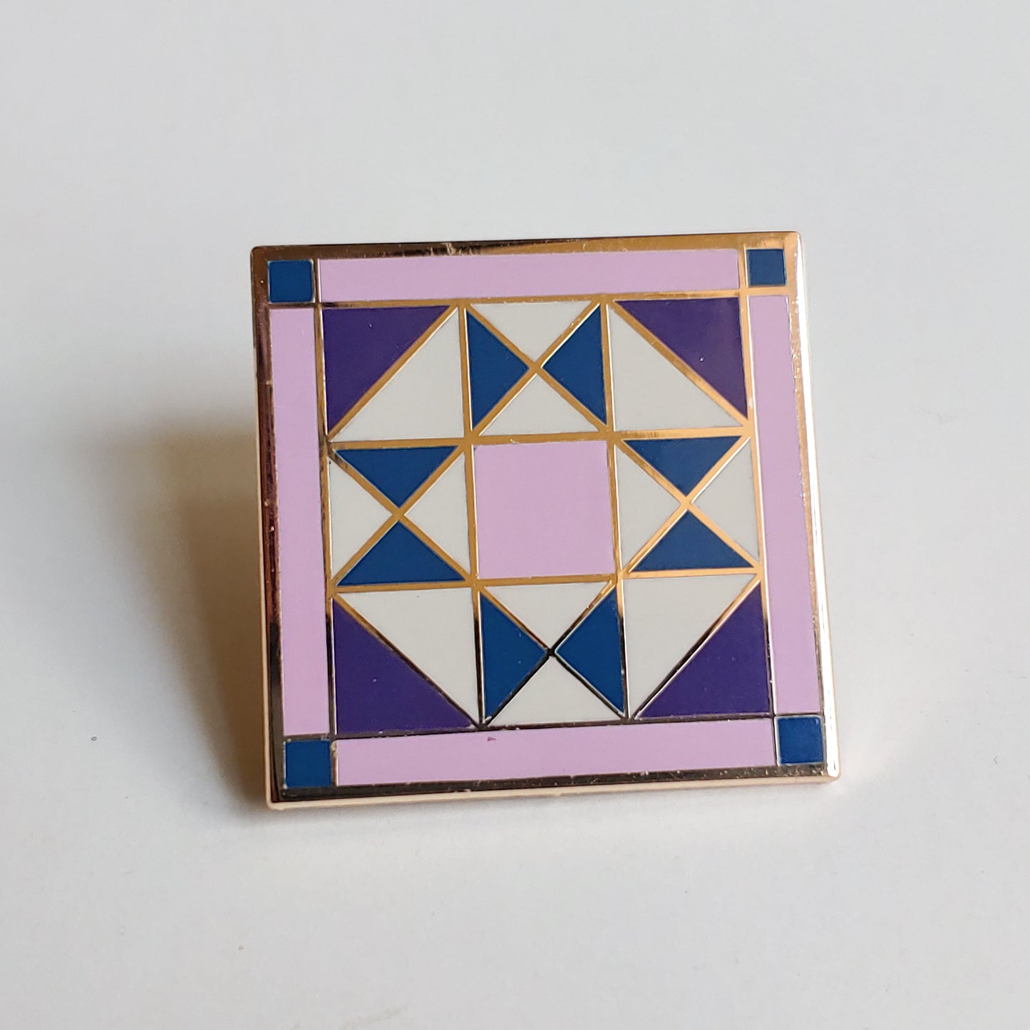 Quilt Star Block Enamel Pin - Classic
