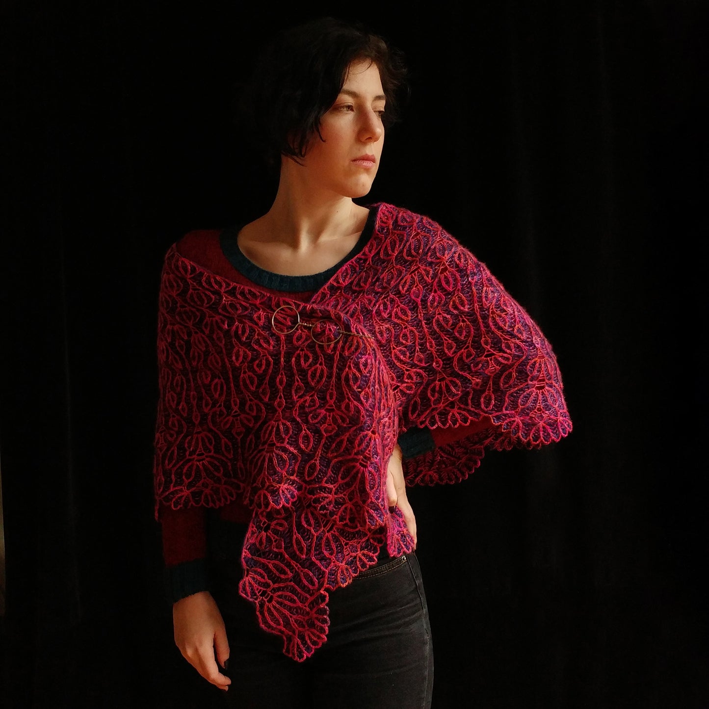 Blooming Brioche Shawl Knitting Pattern