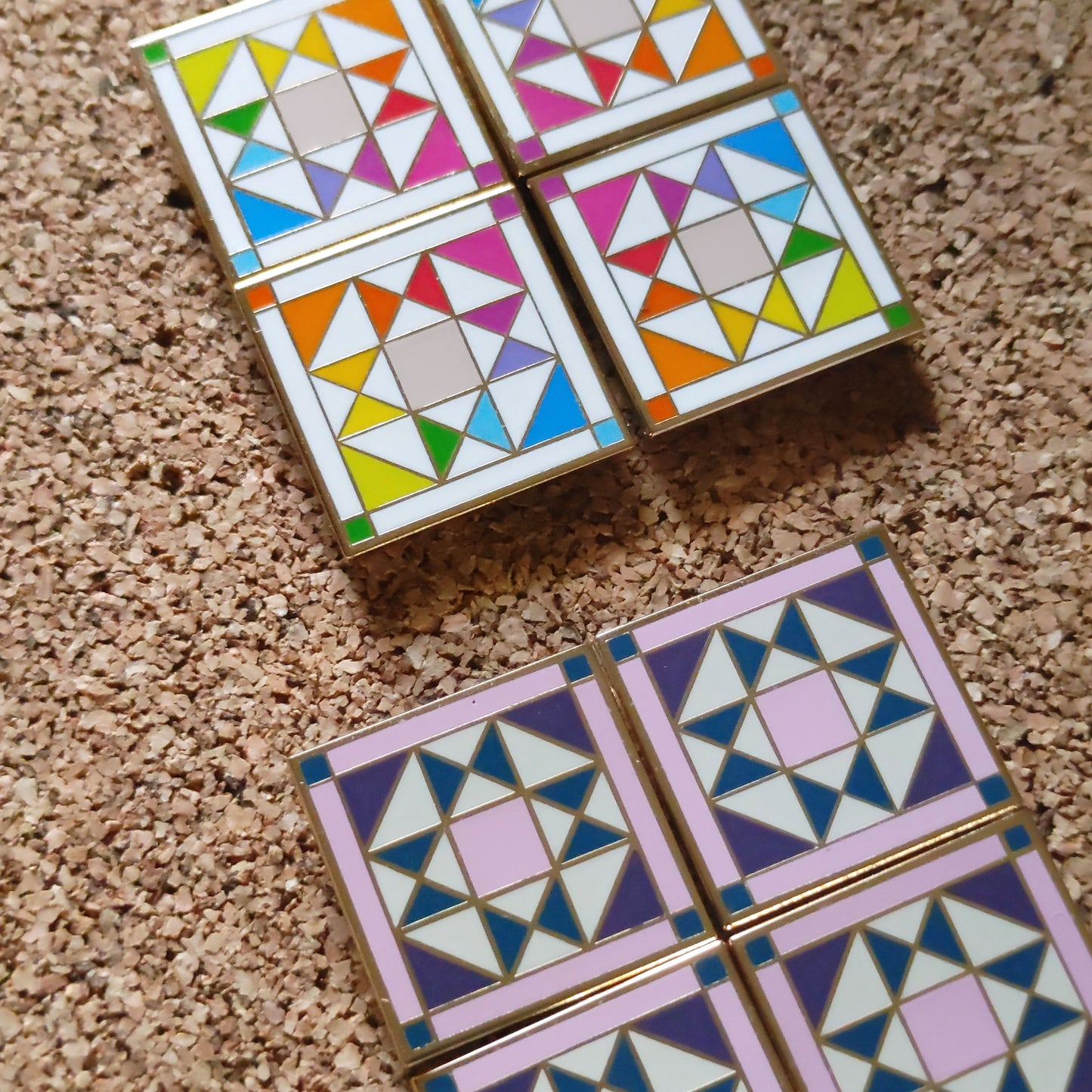 Quilt Star Block Enamel Pin - Classic