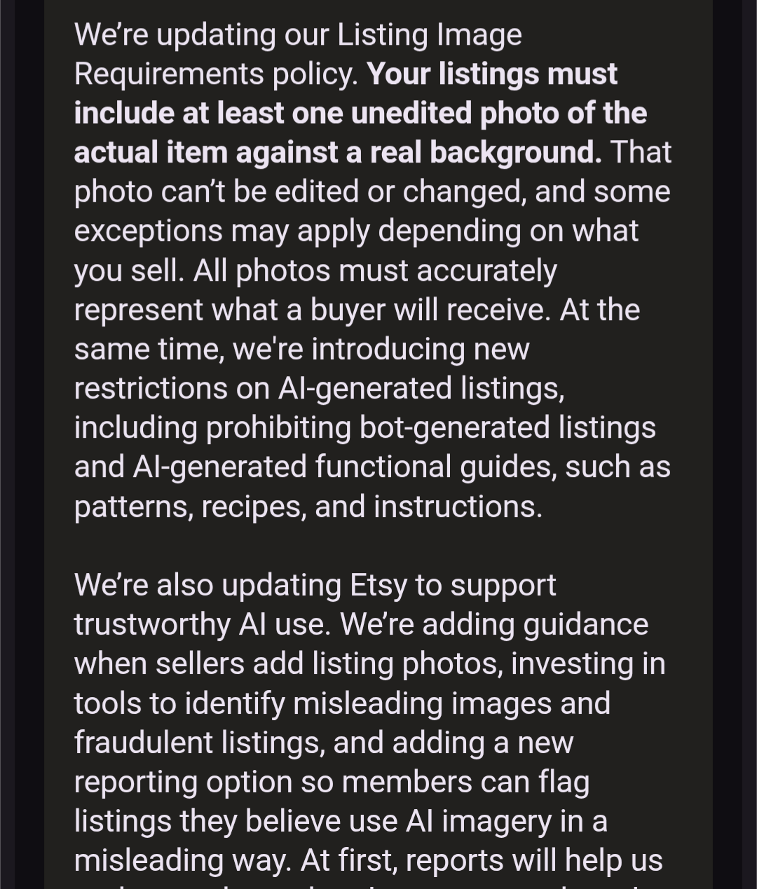 What Does Etsy's AI policy update mean for your business?