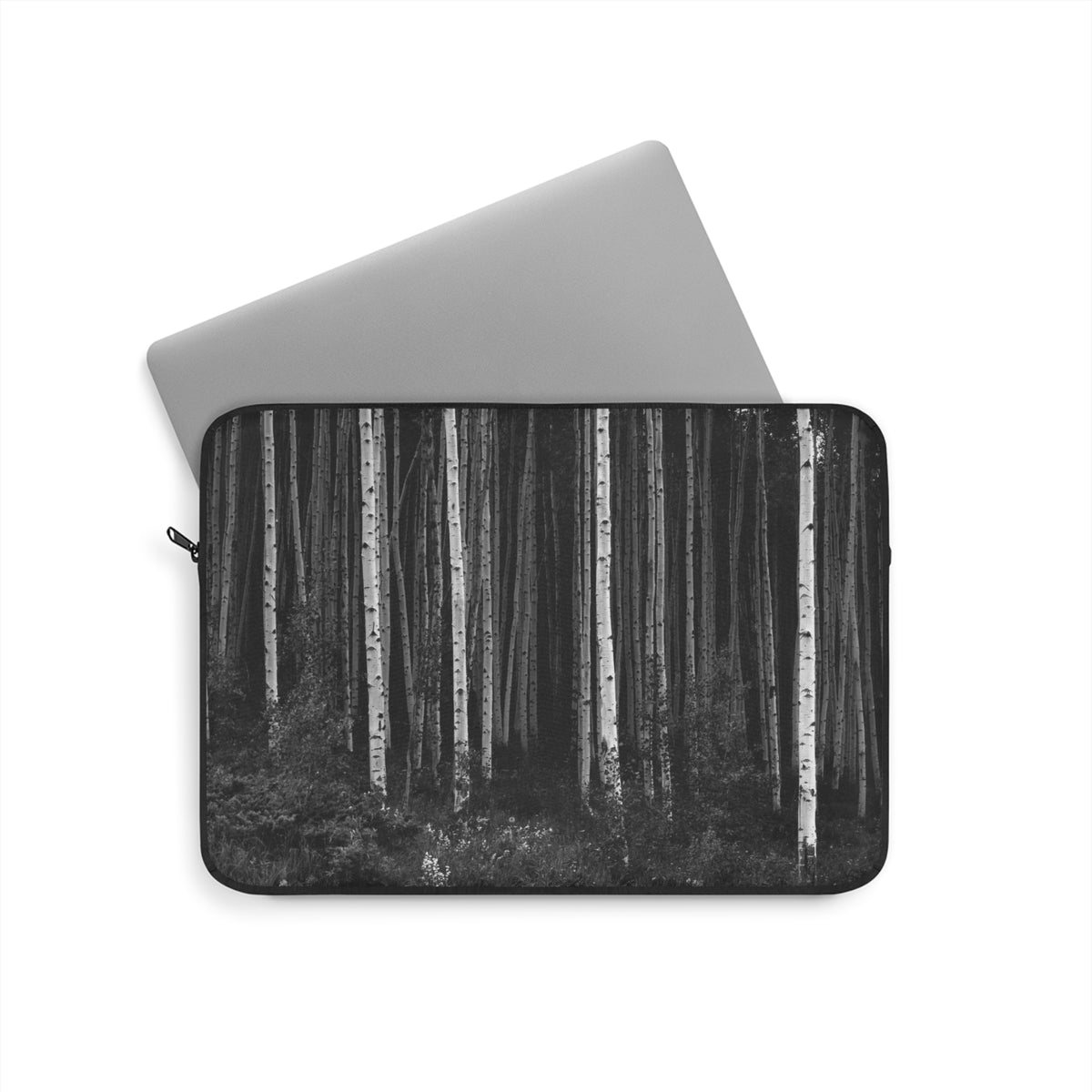 Aspen Forest Laptop Sleeve — Monochrome Woodland Laptop Case