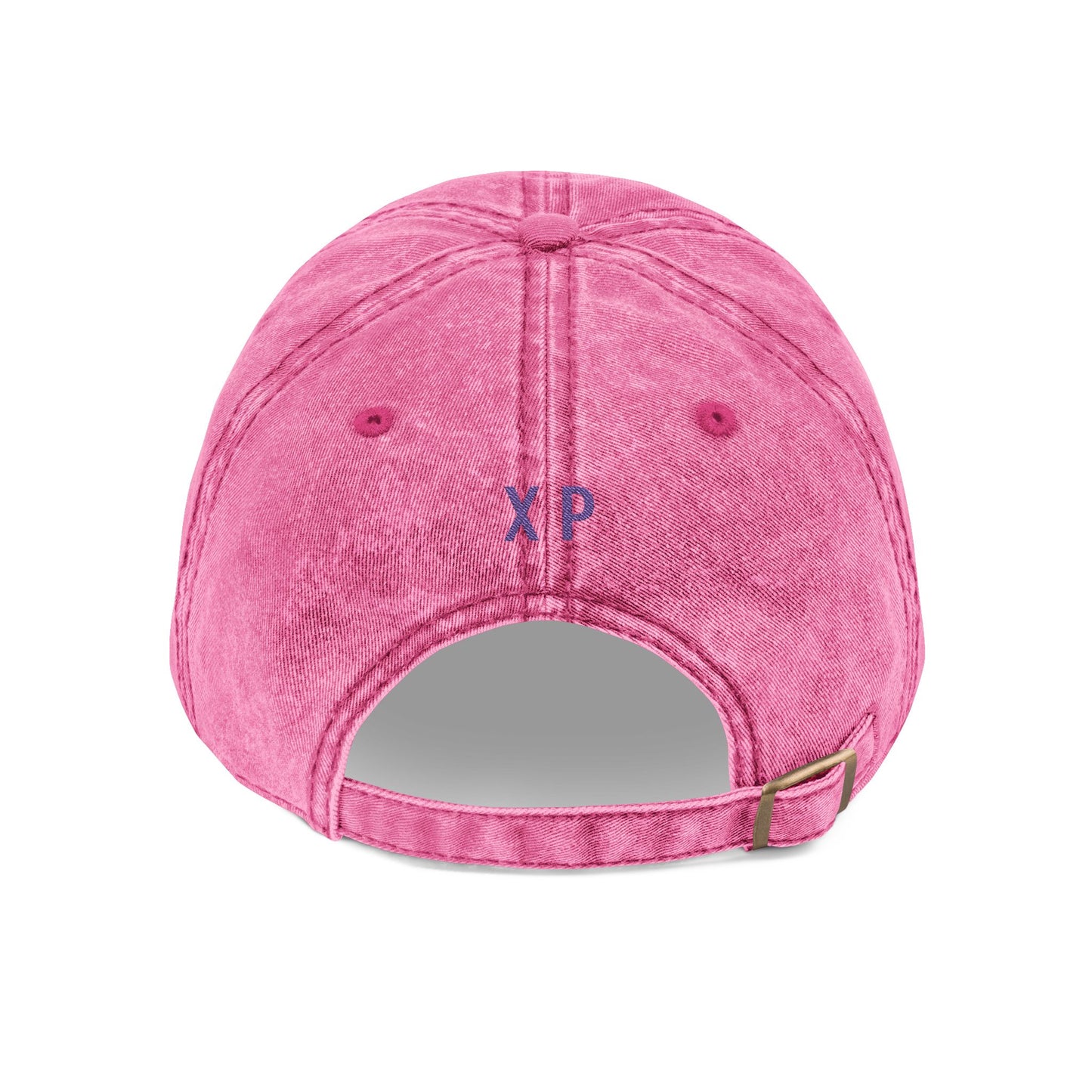 Knit Boldly Embroidered Pink Acid Wash Cap