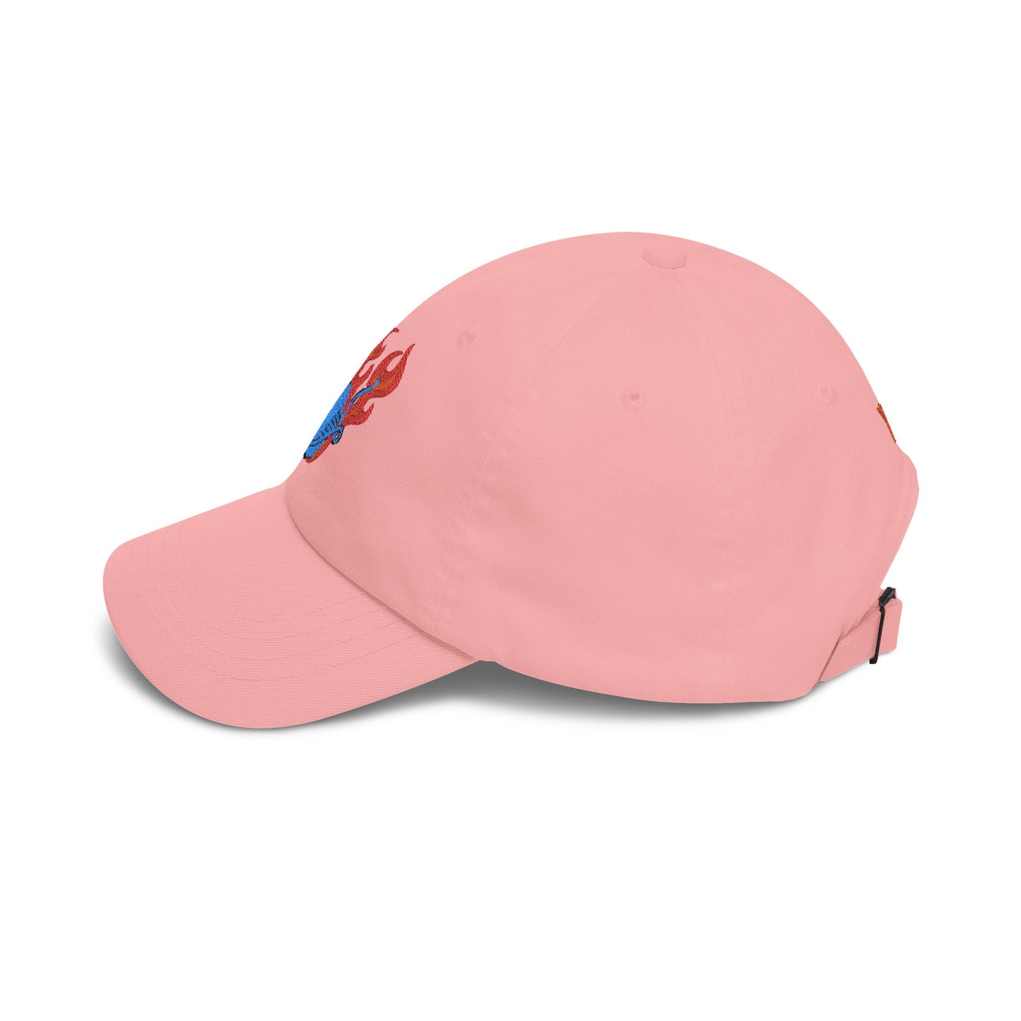 Baseball Cap with Flaming Yarn Embroidery