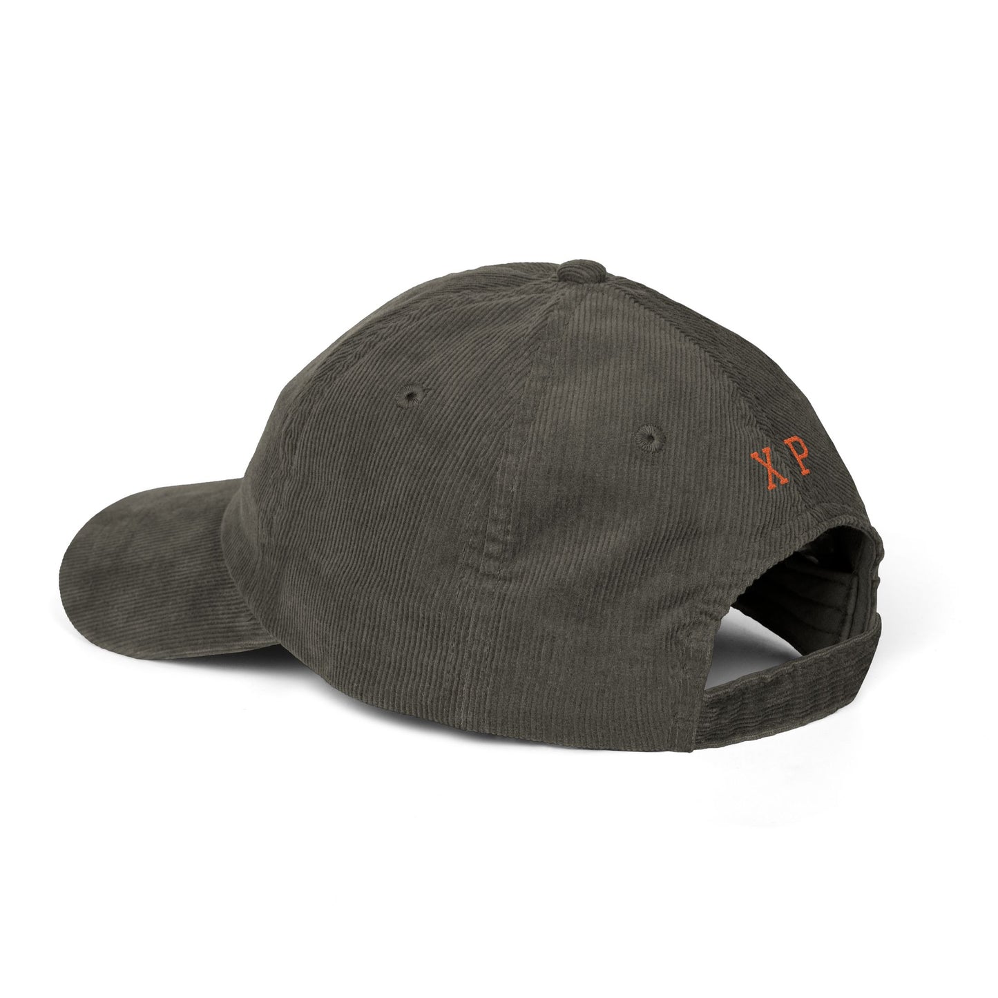 Knit Boldly Corduroy Cap —  Olive Embroidered Cotton Baseball Hat