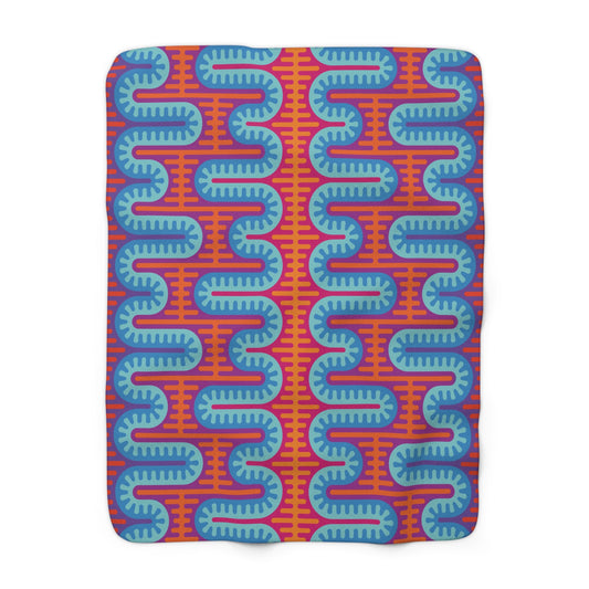 Big Wiggle Sherpa Fleece Blanket - Winter Flame Colorway
