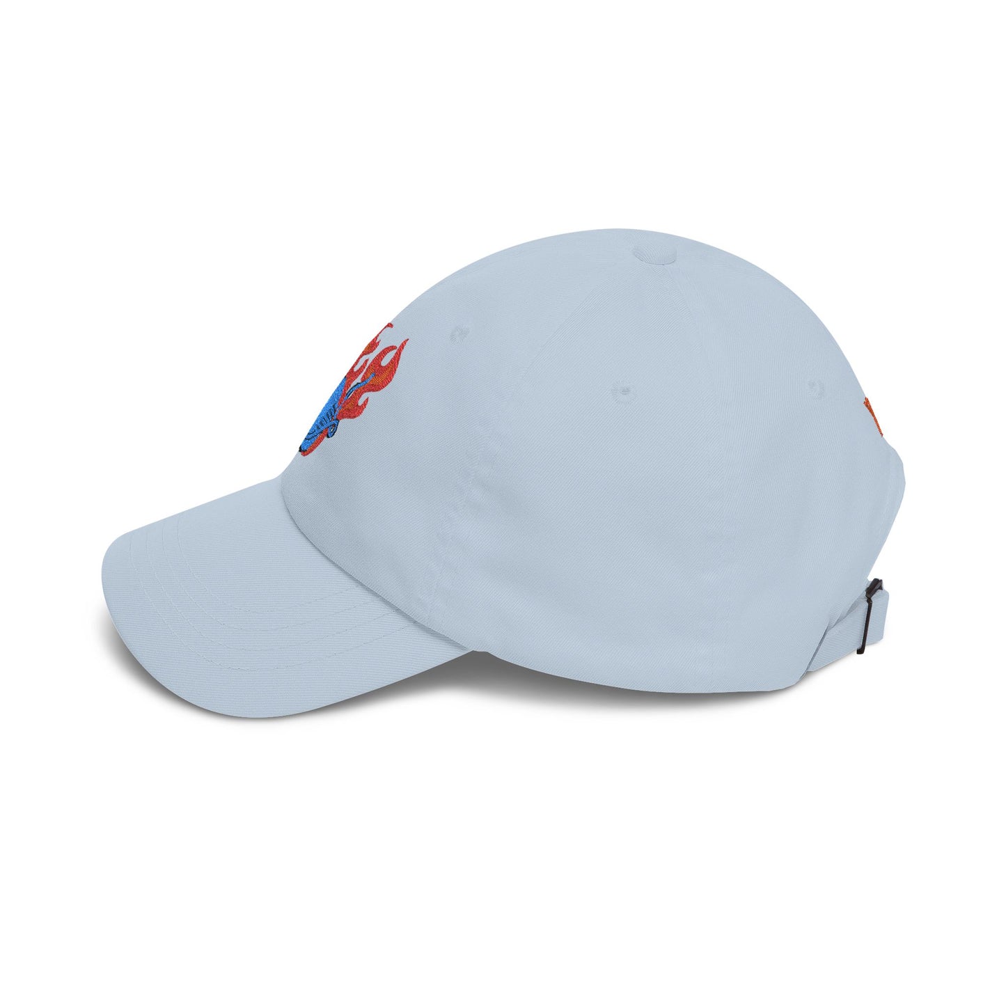 Baseball Cap with Flaming Yarn Embroidery