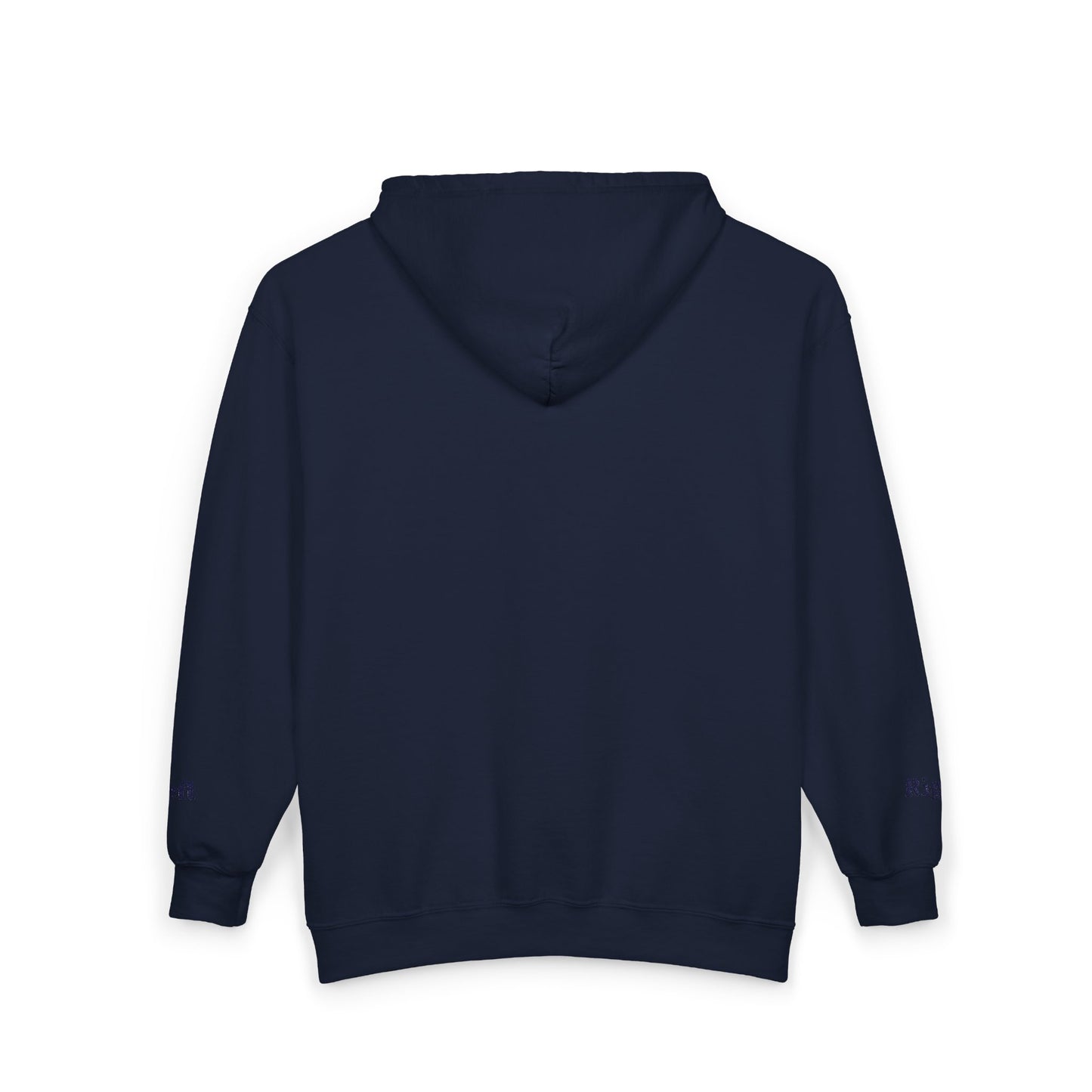 Navy Blue Directionally Challenged Full-Zip Hooded Sweatshirt (with subtle hints)
