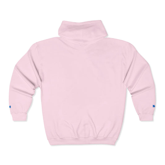 Light Blue Directionally Challenged Full-Zip Hooded Sweatshirt (with subtle hints)