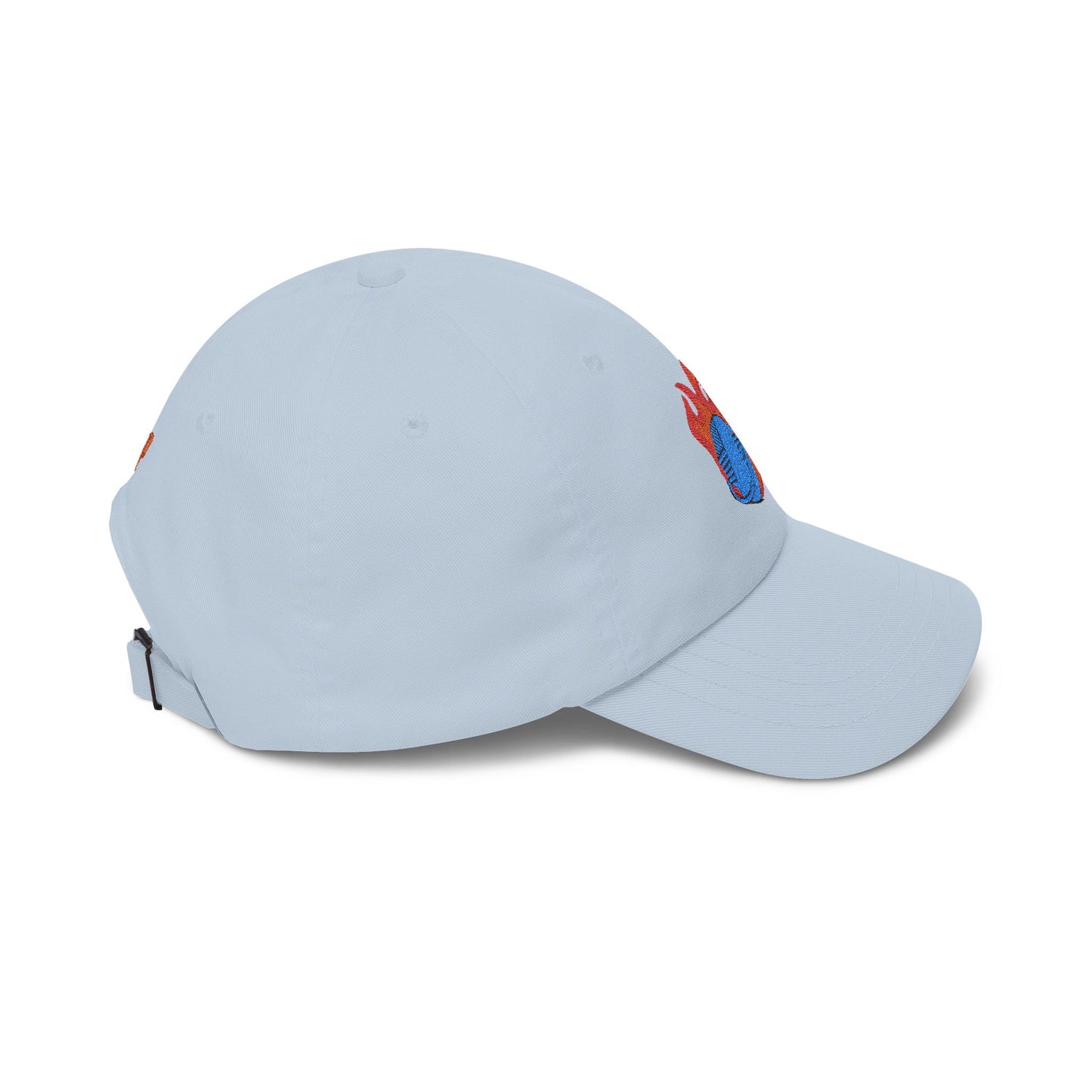 Baseball Cap with Flaming Yarn Embroidery