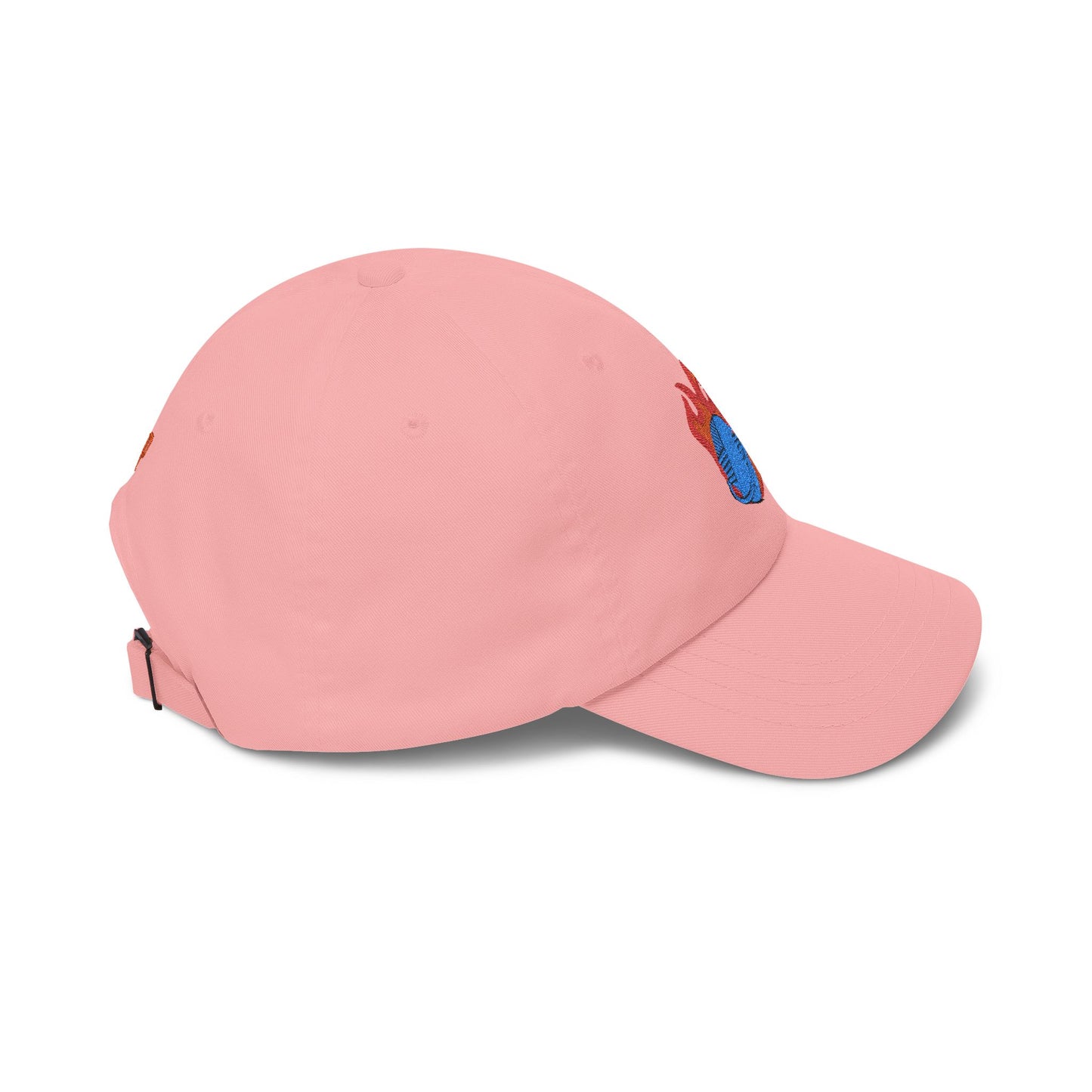 Baseball Cap with Flaming Yarn Embroidery