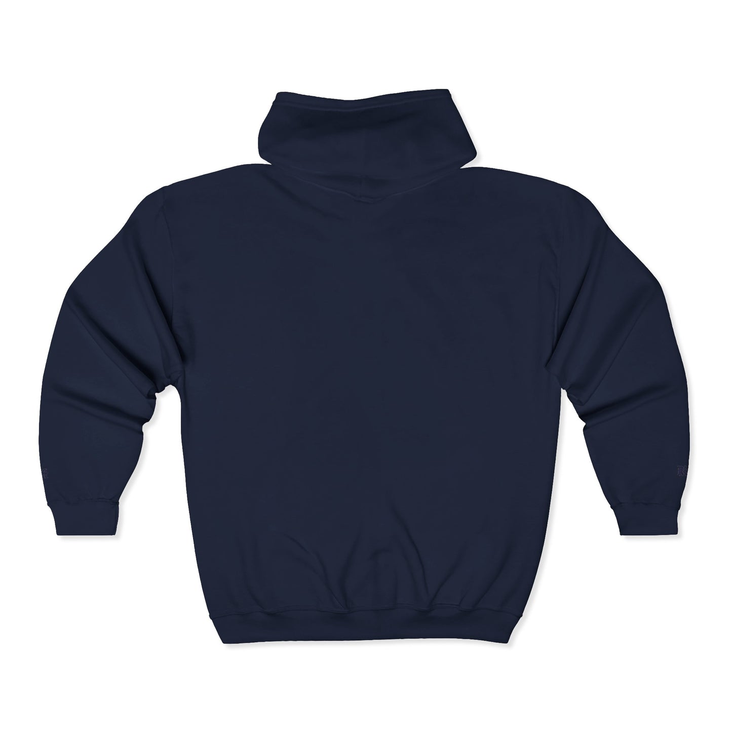 Navy Blue Directionally Challenged Full-Zip Hooded Sweatshirt (with subtle hints)