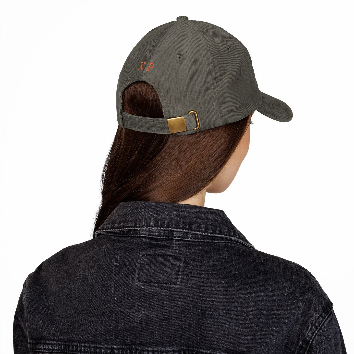 Knit Boldly Corduroy Cap —  Olive Embroidered Cotton Baseball Hat