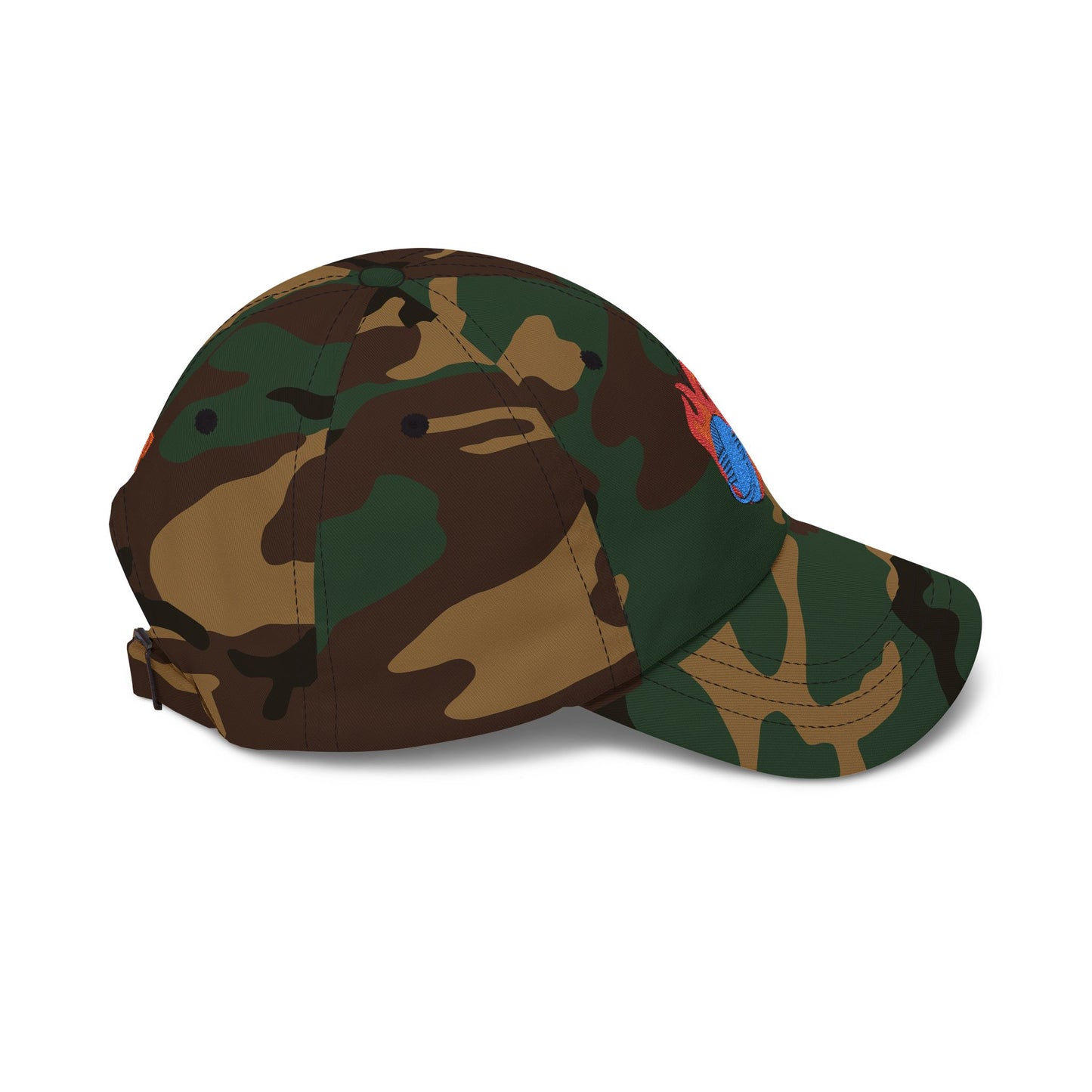 Baseball Cap with Flaming Yarn Embroidery