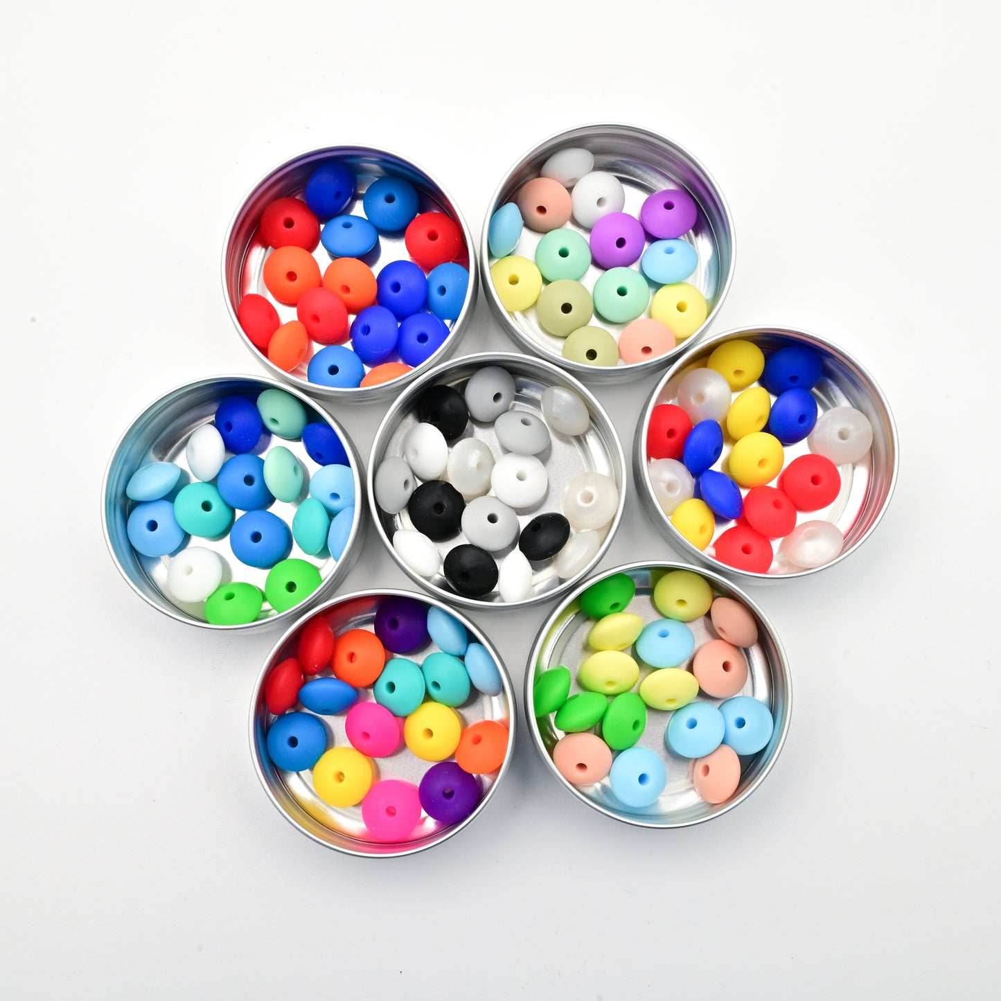 Needle Stoppers - Tin of 8 pairs, Flying Saucers