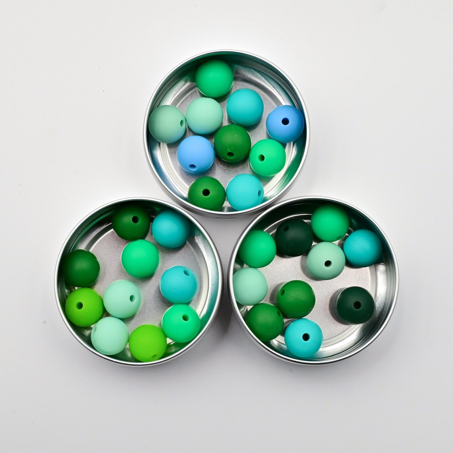 Needle Stoppers - Tin of 5 pairs, Small Green Spheres