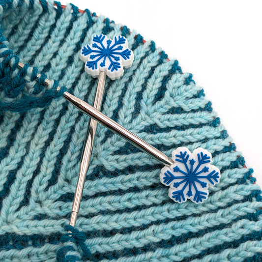 Needle Stoppers and Stopper Keeper Set - snowflakes