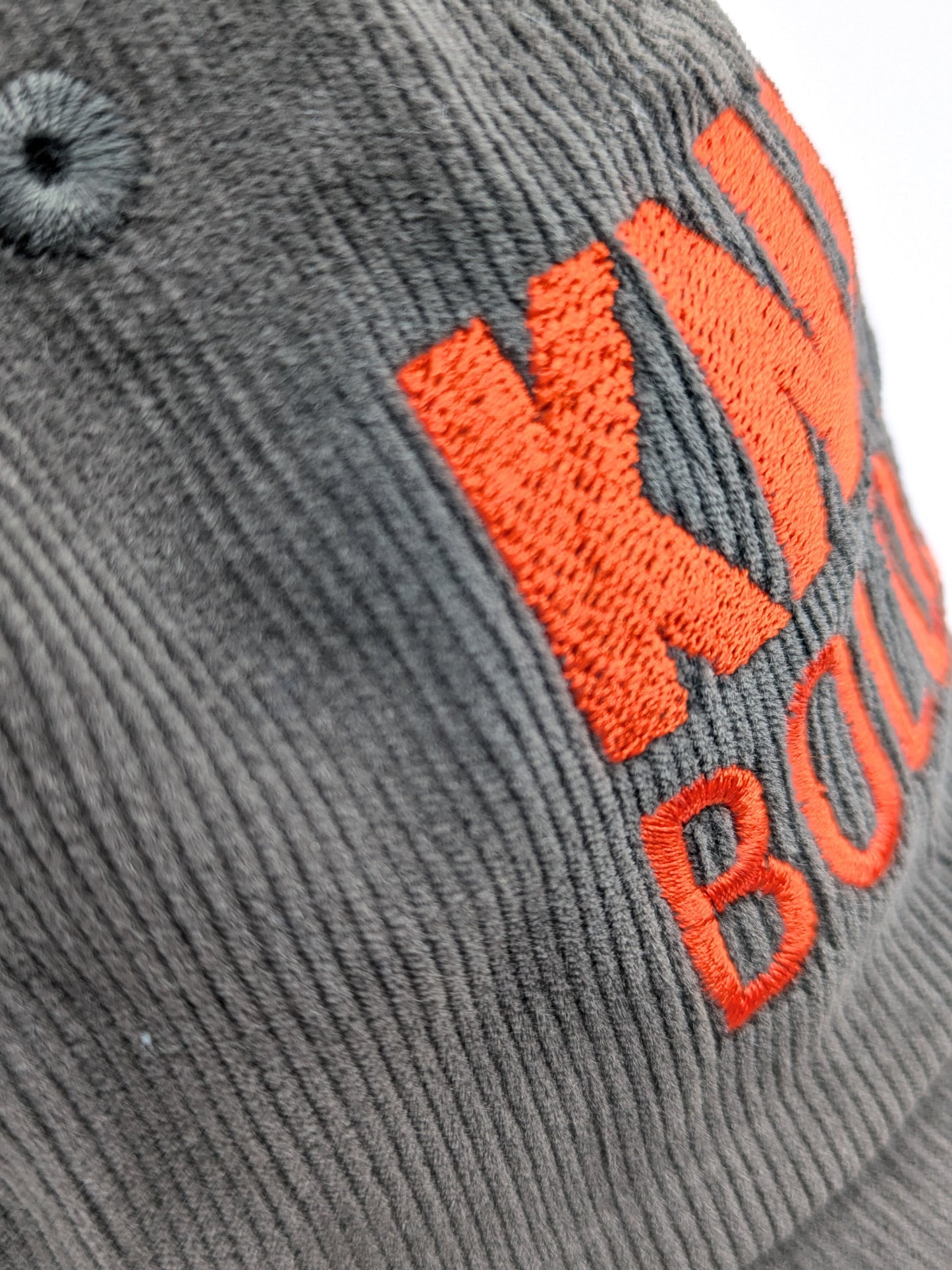 Knit Boldly Corduroy Cap —  Olive Embroidered Cotton Baseball Hat