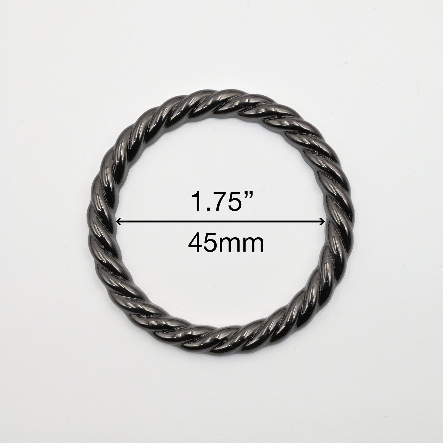 Shiny Metal Twisted Shawl Ring  - Medium
