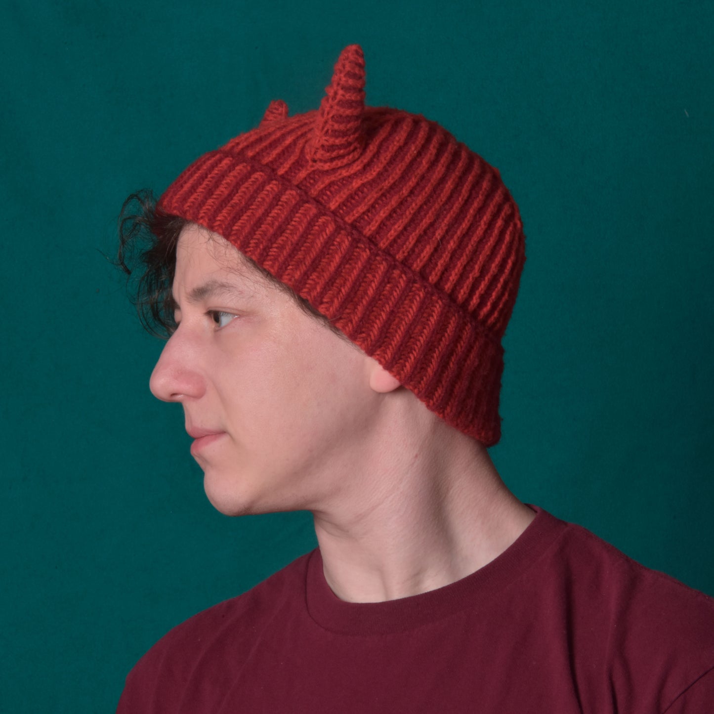 Brioche Horn Hat Downloadable Knitting Pattern