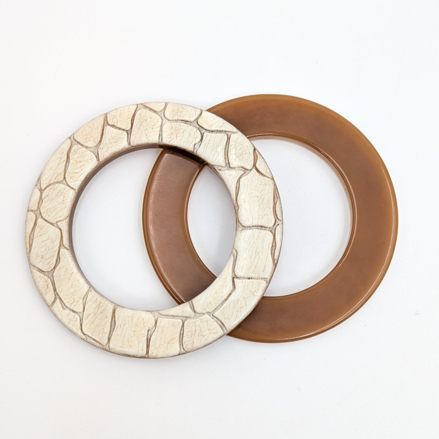 Reversible Brown 2-in-1 Scarf Ring - Medium