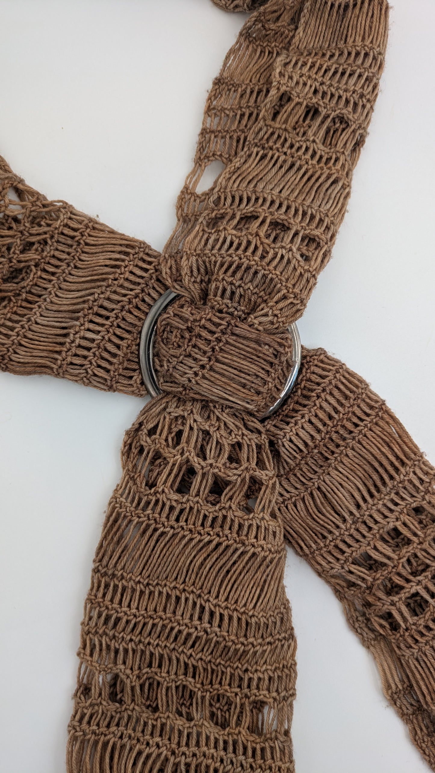 Simple Black Metal Scarf Ring - Large
