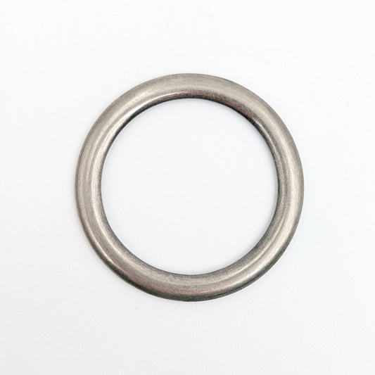 Simple Black Metal Scarf Ring - Small/Medium