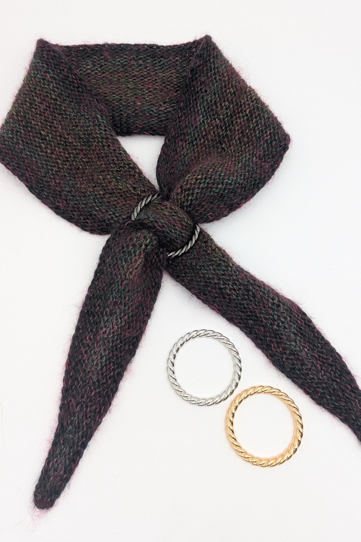 Shiny Metal Twisted Shawl Ring  - Medium
