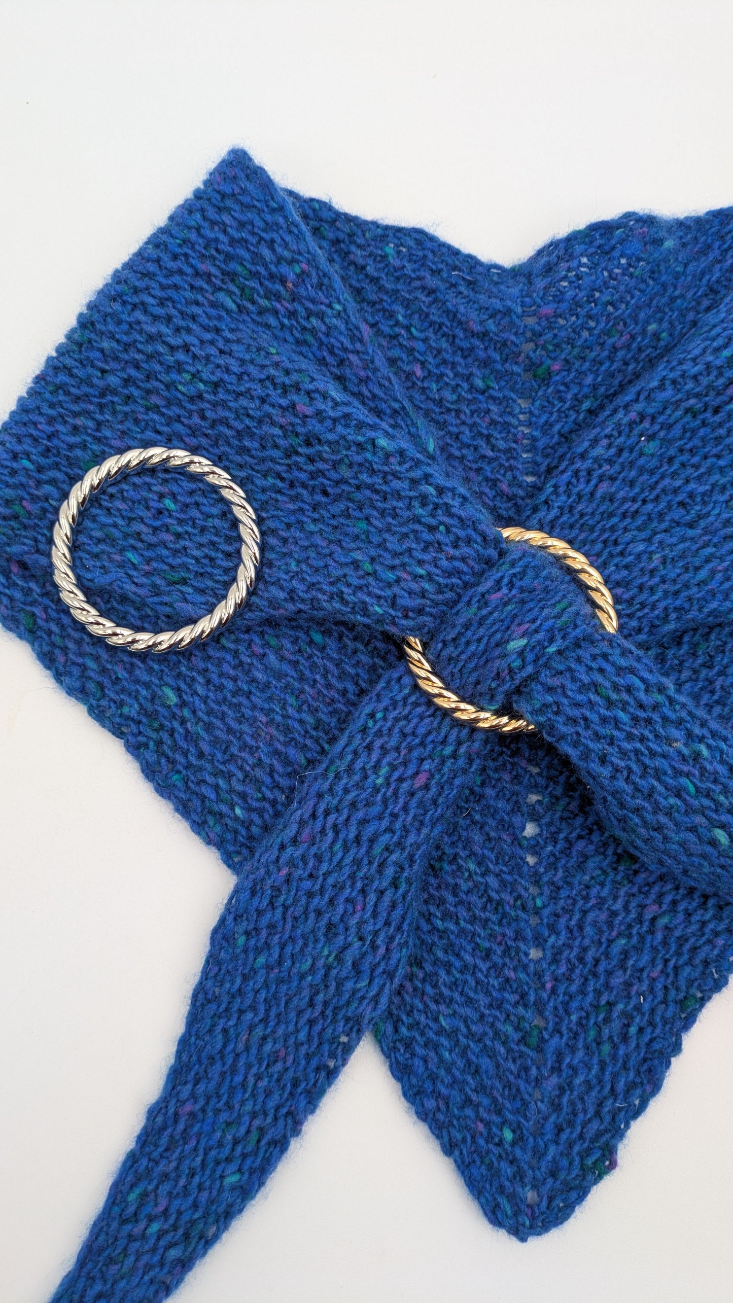 Shiny Metal Twisted Shawl Ring  - Medium