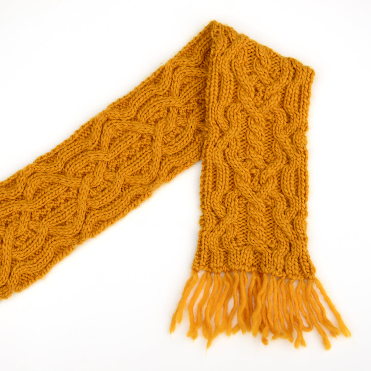 Double Mustard Scarf Knitting Pattern